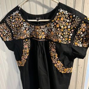 Madewell Floral Embroidered Springtime Top XL